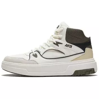 Anta Comfortable Fashionable Versatile High-Top Skate Shoes Men Sneakers White Black Green 912448082-1 43