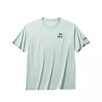 Anta Comfortable Letter Cartoon Print Simple Versatile Loose Fit Drop Shoulder Sports Short Sleeve T-Shirt Unisex Tops Sky-Blue 172528114-2 L