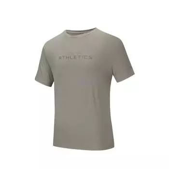 Anta Comfortable Letter Round Neck Simple Versatile Quick-Dry Sports Short Sleeve T-Shirt Men Tops Gray 152527110-3 M