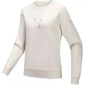 Anta Comfortable Letter Versatile Pullover Sweatshirt Women tops Triumphant-Gray 162517718S-8 S