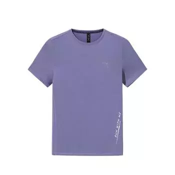 Anta Comfortable Lightweight Breathable Sports Simple Letter Round Neck Short Sleeve T-Shirt Women Tops Twilight-Purple 162525110-2 M