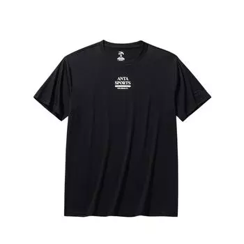 Anta Comfortable Loose Fit Simple Casual Sports Short Sleeve T-Shirt Men Tops Basic-Black 152538123-3 M