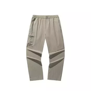 Anta Comfortable Loose Fit Solid Color Casual Straight Leg Pants Unisex Bottoms Gray 172528512-1 M