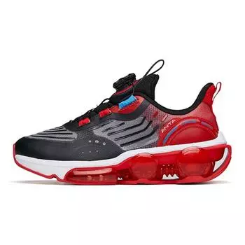 Anta Comfortable Non-Slip Shock Absorbing Wear-Resistant Low-Top Running Shoes Kids Sneakers Black Red 312215555-9 36