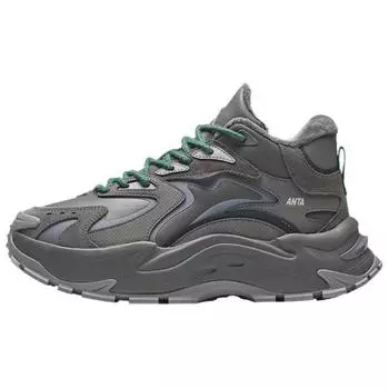 Anta Comfortable Plush Non-Slip Warm Mid-Top Casual Shoes Women Casual Shoes Gray 122448987-2 36