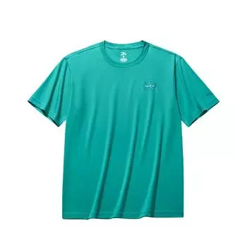 Anta Comfortable Round Neck Pullover Letter Simple Versatile Loose Short Sleeve T-Shirt Men Tops Shentuo-Green 152528104-2 M