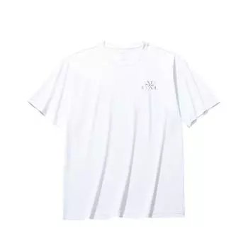 Anta Comfortable Round Neck Pullover Letter Simple Versatile Loose Short Sleeve T-Shirt Men Tops Snow-White 152528104-1 L