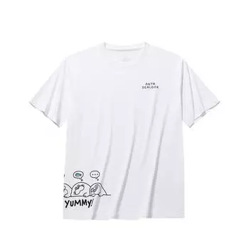Anta Comfortable Simple Cartoon Animal Letter Print Casual Versatile Fashion Short Sleeve T-Shirt Unisex Tops 172538111-1 L