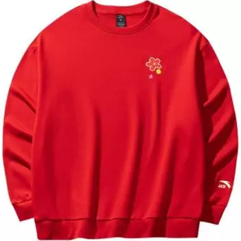 Anta Comfortable Simple Casual Round Neck Pullover Sweatshirt Women sweatshirt Deep-Red 962518701-3 S
