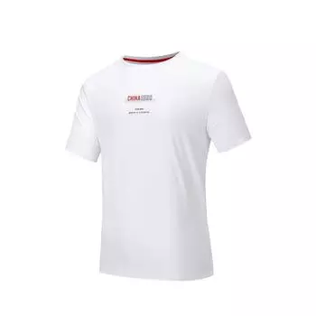 Anta Comfortable Simple Letter Round Neck Pullover Versatile Fashion Short Sleeve T-Shirt Men Tops Pure-White 152527136-1 M