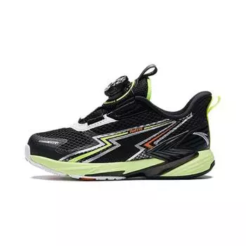 Anta Comfortable Simple Shock Absorbing Wear Resistant Low Top Kids Running Shoes Kids sneaker Black Green 312429963-9 28