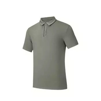 Anta Comfortable Simple Solid Color Breathable Short Sleeve Polo Shirt Men tops Coffee-Gray 152527145N-3 M