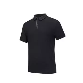 Anta Comfortable Simple Solid Color Breathable Short Sleeve Polo Shirt Men tops Black 152527145N-5 XL