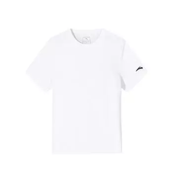 Anta Comfortable Simple Solid Color Round Neck Pullover Breathable Sports Short Sleeve T-Shirt Men Tops Pure-White 952527115-1 S