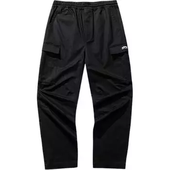 Anta Comfortable Simple Straight Leg Lace Up Loose Casual Pants Men bottoms Basic-Black 152448513-2 L