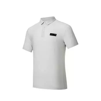 Anta Comfortable Simple Versatile Breathable Fashion Short Sleeve Polo Shirt Men tops Light-Sand-Gray 152527107-1 XL