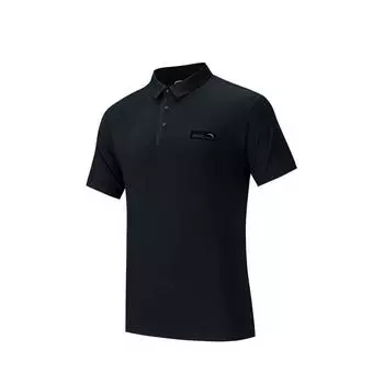 Anta Comfortable Simple Versatile Breathable Fashion Short Sleeve Polo Shirt Men tops Basic-Black 152527107-3 2XL