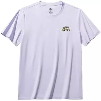 Anta Comfortable Simple Versatile Cartoon Round Neck Thin Breathable Short Sleeve T-Shirt Women Tops Cool-Purple 962526102-4 XS