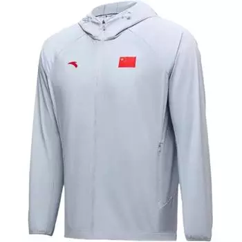 Anta Comfortable Simple Versatile Hooded Sports Windbreaker Men Outerwear Cool-Blue 452430108-2 2XL