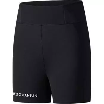 Anta Comfortable Simple Versatile Letter Mid-Rise Sports Shorts Women Shorts Basic-Black 162530306-1 S