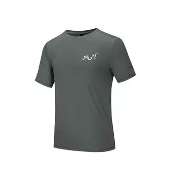 Anta Comfortable Simple Versatile Letter Round Neck Pullover Breathable Short Sleeve T-Shirt Men Tops Journey-Green 152525117-3 S