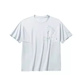 Anta Comfortable Simple Versatile Round Neck Pullover Loose Shoulder Short Sleeve T-Shirt Women Tops Sculpture-Gray 162528118-3 L