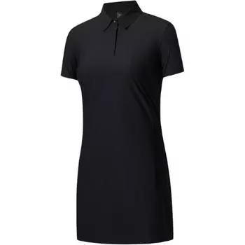 Anta Comfortable Simple Versatile Solid Color Breathable Fitted Polo Short Sleeve Dress Women dresses Basic-Black 162520202-1 M