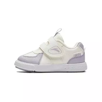 Anta Comfortable Soft Sole Non-Slip Shock Absorbing Low-Top Walking Shoes Baby Shoes White Purple A22430004-1 21