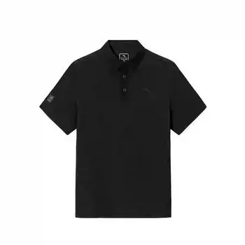 Anta Comfortable Solid Color Breathable Versatile Short Sleeve Polo Shirt Men tops Black 952527120-5 S