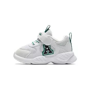 Anta Comfortable Thick Sole Shock Absorbing Wear Resistant Low Top Walking Shoes Baby Shoes Peacock-Green A312340005-1 20