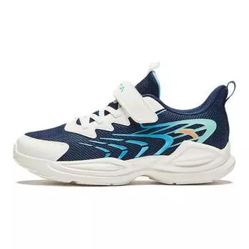 Anta Comfortable Velcro Non-Slip Shock Absorbing Low-Top Kids Running Shoes Kids sneaker Blue White A12435504-2 33