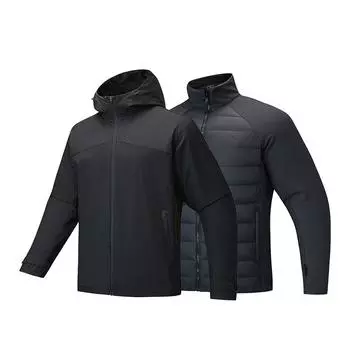 Anta Comfortable Versatile Hiking Waterproof Windproof Breathable Durable Quick-Dry Jacket Men Jackets Basic-Black 152447632N-4 XL