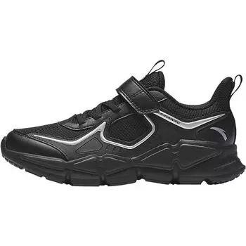 Anta Comfortable Versatile Lightweight Shock Absorbing Low Top Kids Running Shoes Kids Running Shoes Black Silver A22445507-3 35