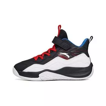 Anta Comfortable Versatile Non-Slip Shock Absorbing Wear-Resistant Casual Shoes Kids Shoes Black White Blue A312141101A-1 37