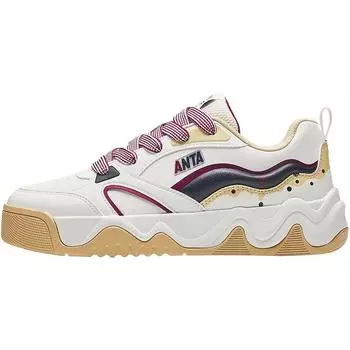 Anta Comfortable Versatile Non-Slip Wear-Resistant Low-Top Kids Skate Shoes Kids Sneakers White Red A22448001-1 34