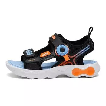 Anta Comfortable Versatile Shock Absorbing Durable Kids Sandals Kids Sandals Black Orange 312336987-1 36
