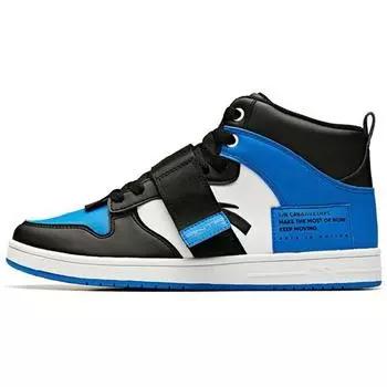 Anta Comfortable Wear-Resistant Non-Slip Shock-Absorbing Mid-Top Sneakers Men Sneakers Black White Blue 91938060-5 41