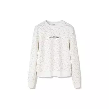 Anta Comprehensive Training Series Letter Logo Printed Round Neck Pullover Hoody Women Hoody Paper-White 162247724S-2 XL