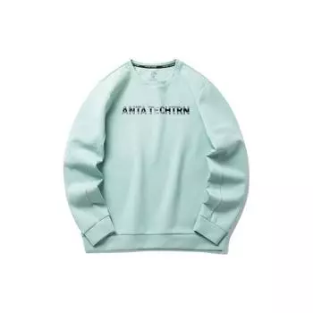 Anta Comprehensive Training Series Letter Round Neck Pullover Loose Sweatshirt Men Hoody Ark-Blue 152217712-2 XXXL
