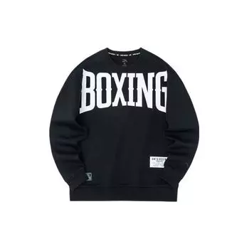 Anta Comprehensive Training Series Logo Letter Print Round Neck Pullover Long Sleeve Hoody Hoody Black 152237704-3 XL