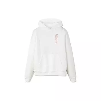 Anta Comprehensive Training Series Logo Letter Printed Pattern Hooded Pullover Long Sleeve Hoody Hoody Long Sleeve Womens Hoody White 162247715-4 L