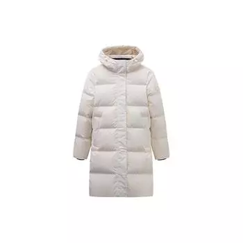 Anta Comprehensive Training Series Solid Color Zipper Hooded Down Jacket Women Outerwear White 962347902-1 L