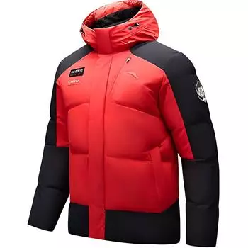 Anta Craftsmanship Series Water-Resistant Windproof Warm Down Jacket Men Jacket Classic-Red Basic-Black 152447926N-4 M