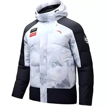 Anta Craftsmanship Series Water-Resistant Windproof Warm Down Jacket Men Jacket Pure-White All-Over-Print Basic-Black 152447926N-3 L