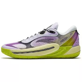 Anta Crazy Tide 6 Comfortable Versatile Shock Absorption Non-Slip Wear-Resistant Mid-Top Basketball Shoes Men sneaker Purple Green 112441106Q-2 44