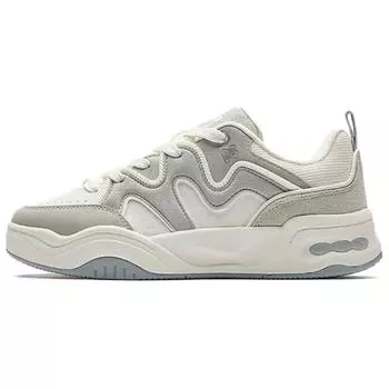 Anta Cream Bag Trendy Casual Non-Slip Wear-Resistant Low-Top Skate Shoes Women sneaker White Gray 122528036-4 36