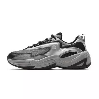 Anta Cross Retro Casual Non-Slip Wear-Resistant Low-Top Dad Shoes Women sneaker Gray Black Silver 122348850-2 36