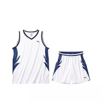 Anta CUBAL League Equipment V-образный вырез дышащая свободная майка быстросохнущие шорты баскетбольный комплект мужской баскетбольный комплект чисто-белый 152431212-3 M