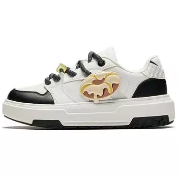 Anta Cute A-Style Comfortable Versatile Non-Slip Wear-Resistant Low-Top Skate Shoes Women sneaker White Black 122518033-2 38