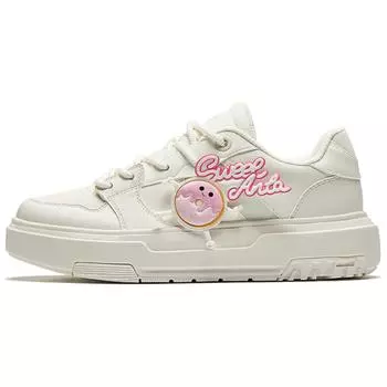 Anta Cute A-Style Comfortable Versatile Non-Slip Wear-Resistant Low-Top Skate Shoes Women sneaker White 122518033-4 36